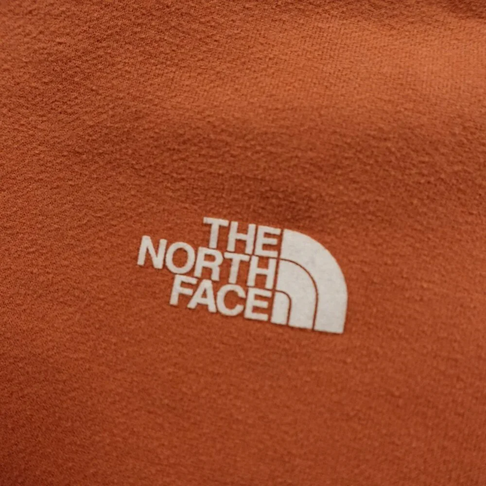 The North‎ Face Pullover Hoodie Men’s XXL Rust Orange Logo Fleece Sweatshirt